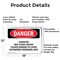 Signmission Contains Asbestos Fibers Danger Sign, Aluminum, 18in W x 12in L, 2PK OS-2PACK-DS-A-1218-L-2050 - alternate 7